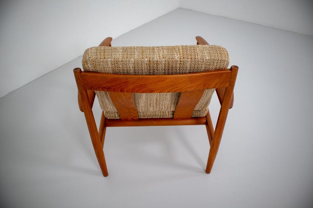 Grete Jalk Teak Scandinavian Modern Lounge Chair for France & Søn 1960s