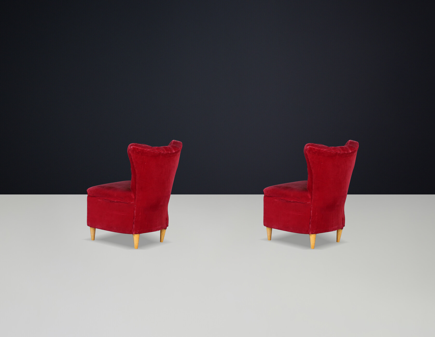 Guglielmo Ulrich Art Deco Side Chairs in Original Fabric, Italy 1930s Mid-20th century