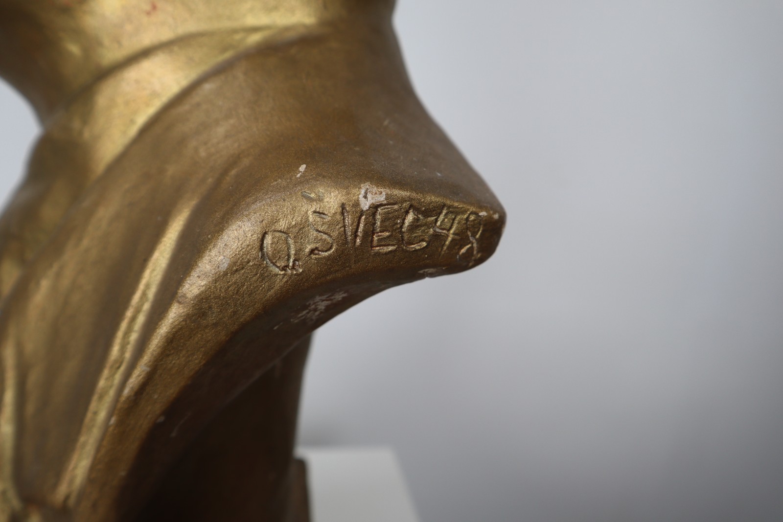 Head Plaster Sculpture CZ 1950s Mid-20th Century Mid-20th century