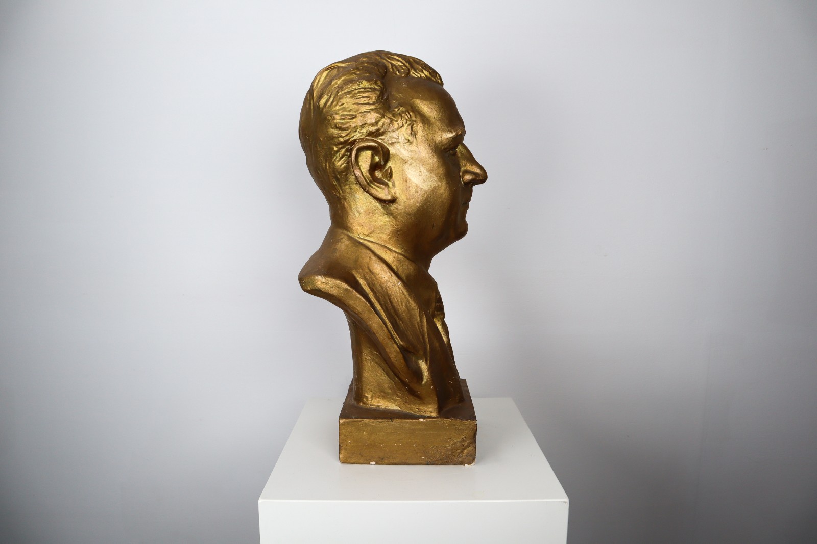 Head Plaster Sculpture CZ 1950s Mid-20th Century Mid-20th century