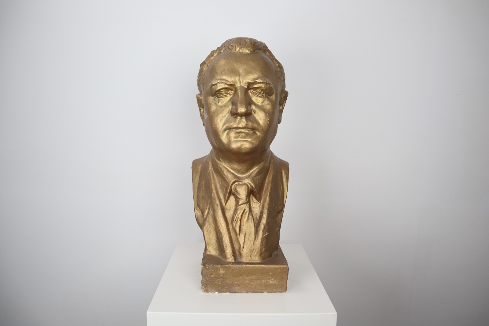 Head Plaster Sculpture CZ 1950s Mid-20th Century Mid-20th century