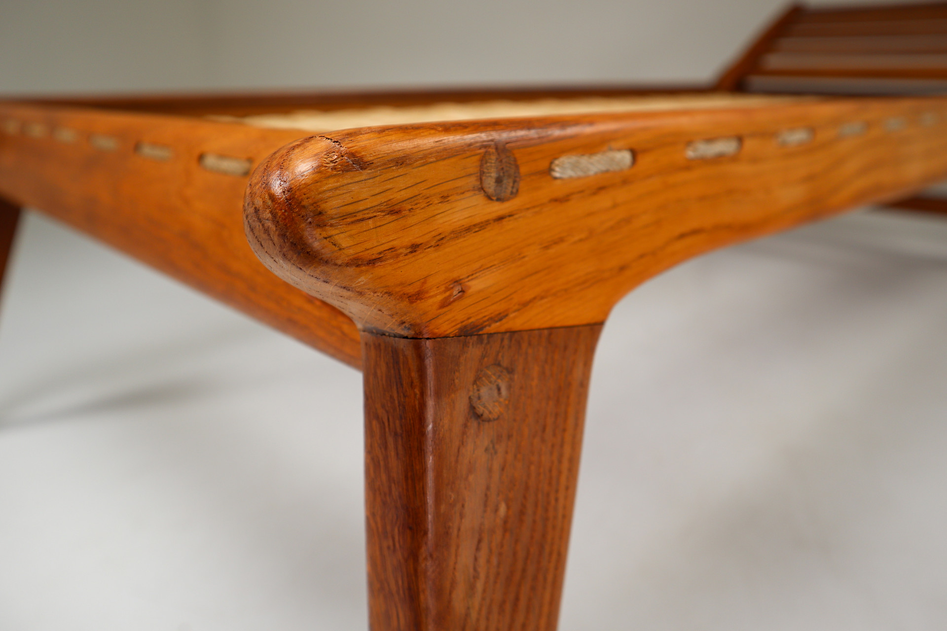 Hunting daybed in solid oak Germany 1950s Mid-20th century