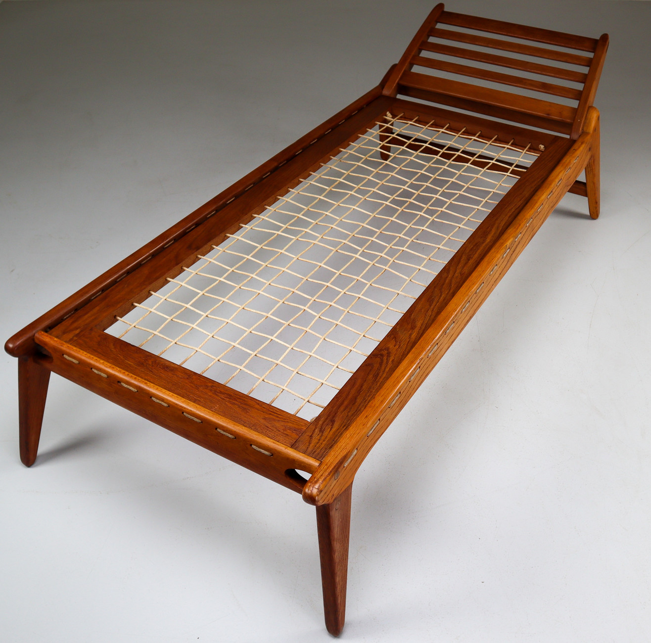 Hunting daybed in solid oak Germany 1950s Mid-20th century