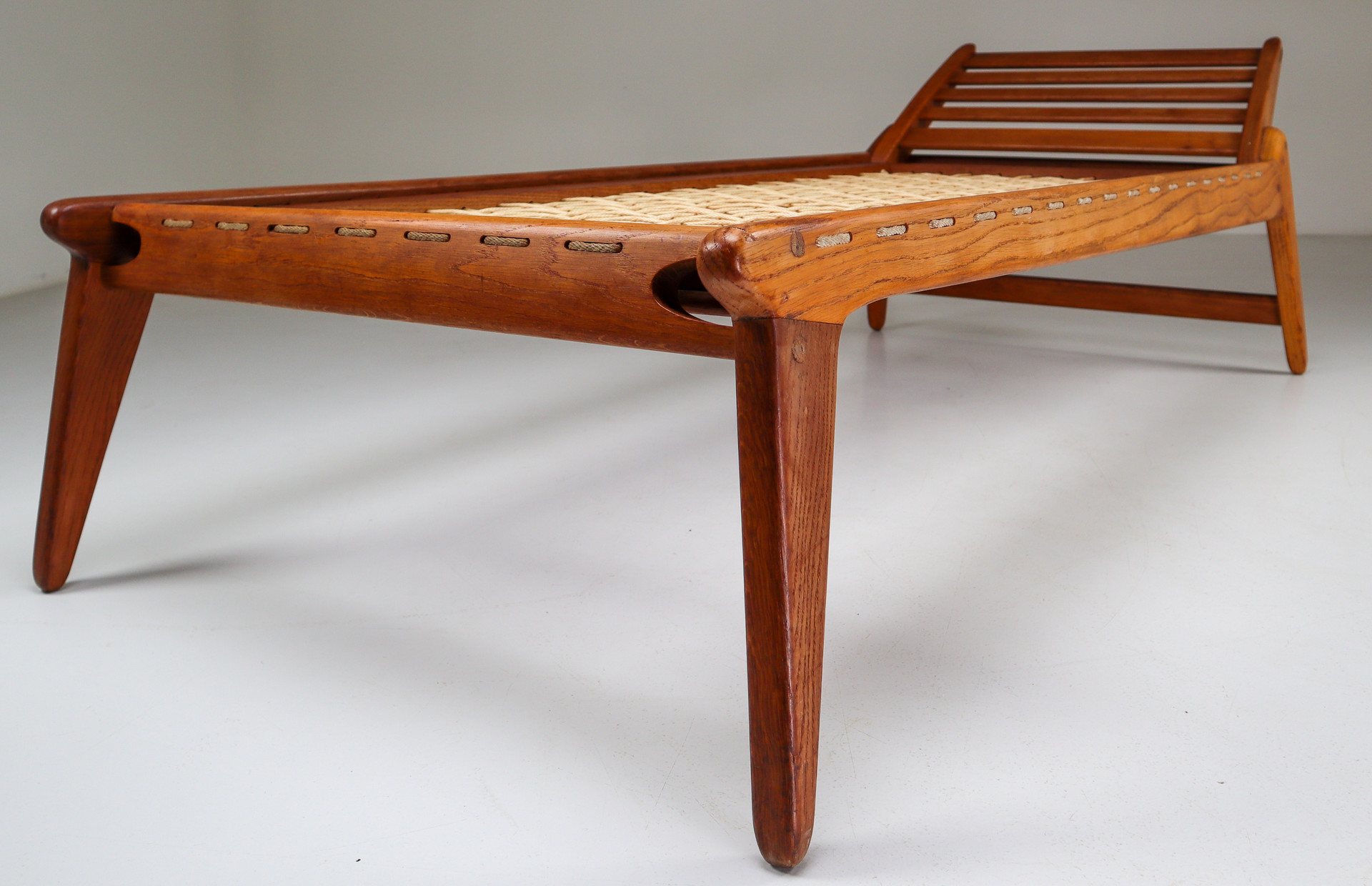 Hunting daybed in solid oak Germany 1950s Mid-20th century