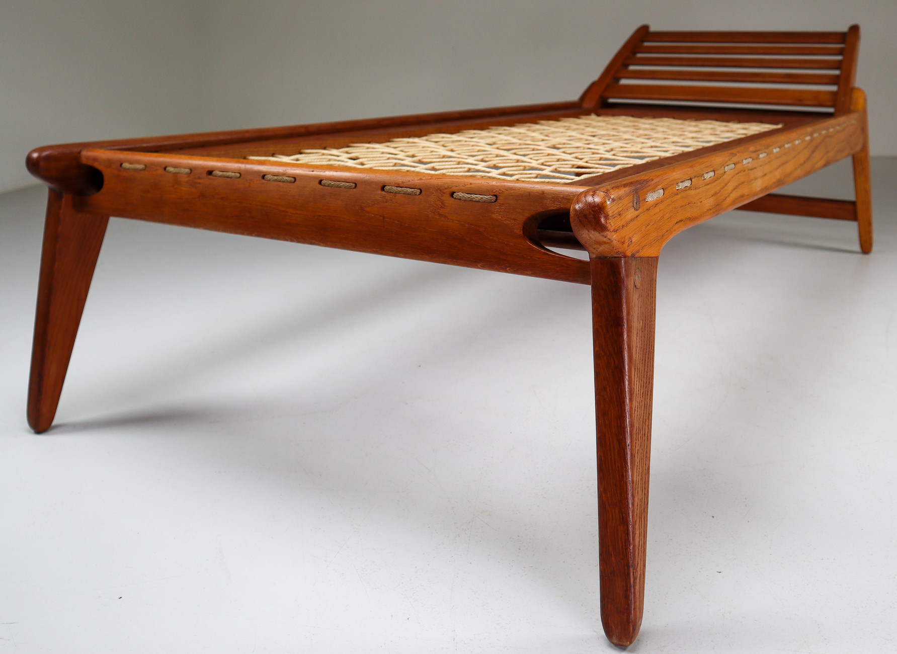 Hunting daybed in solid oak Germany 1950s Mid-20th century