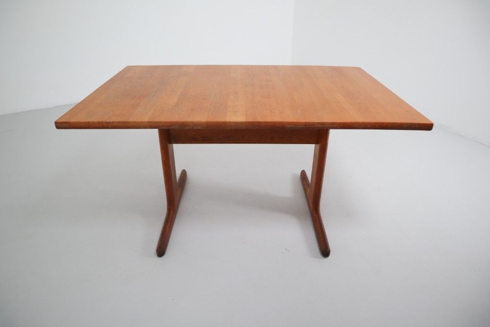Industrial Oak expandable Table Danmark 1950s Mid-20th century