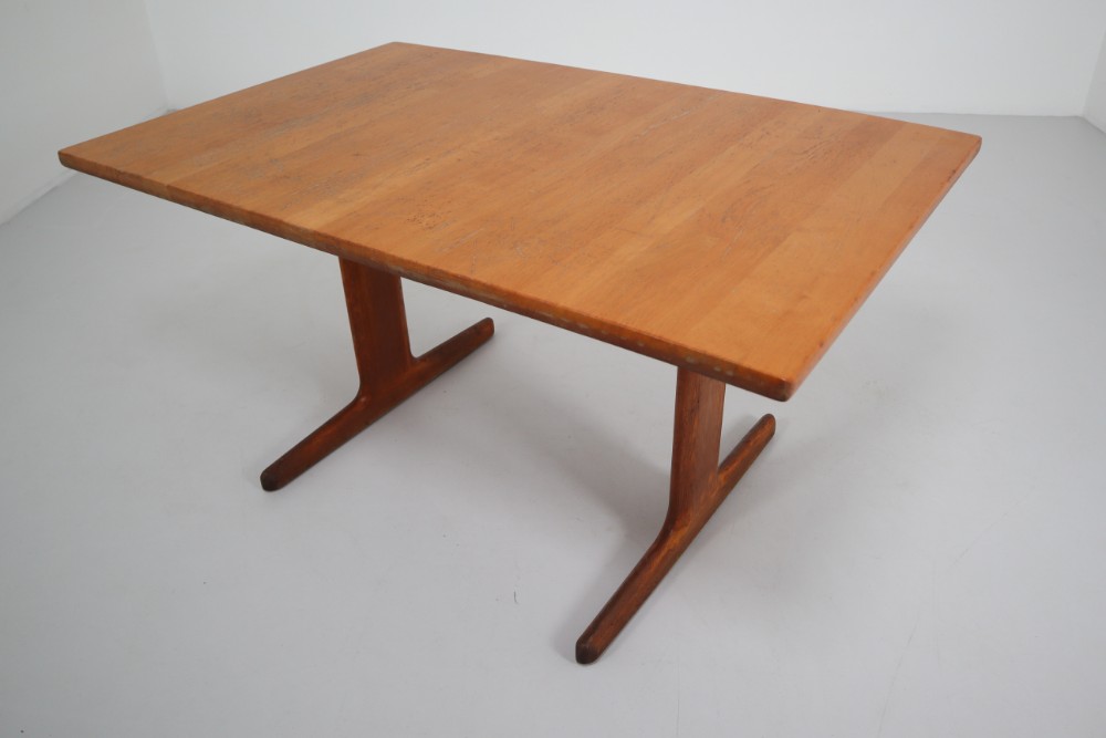 Industrial Oak expandable Table Danmark 1950s Mid-20th century