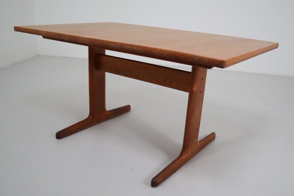 Industrial Oak expandable Table Danmark 1950s Mid-20th century