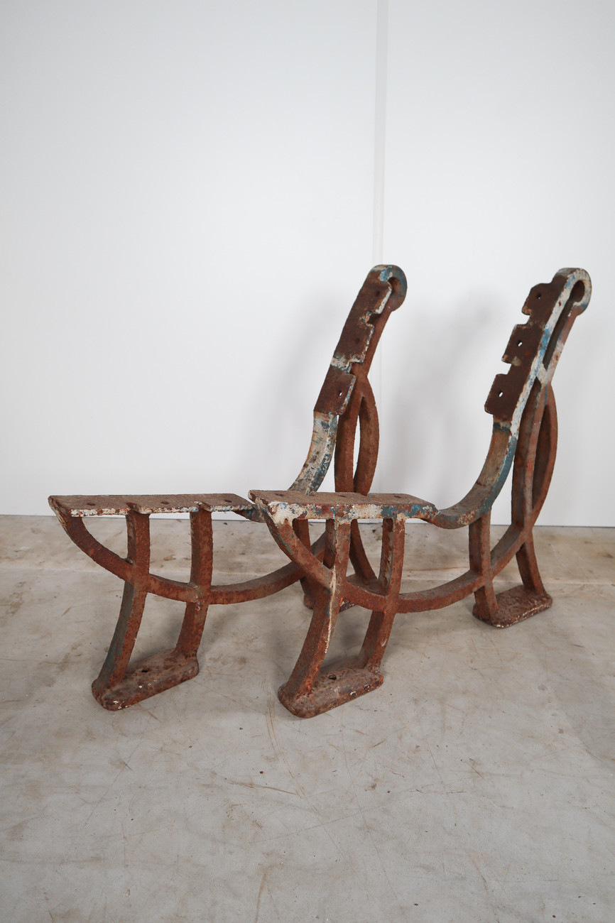 Iron Cast Frame for a Bench, France Early-20th century