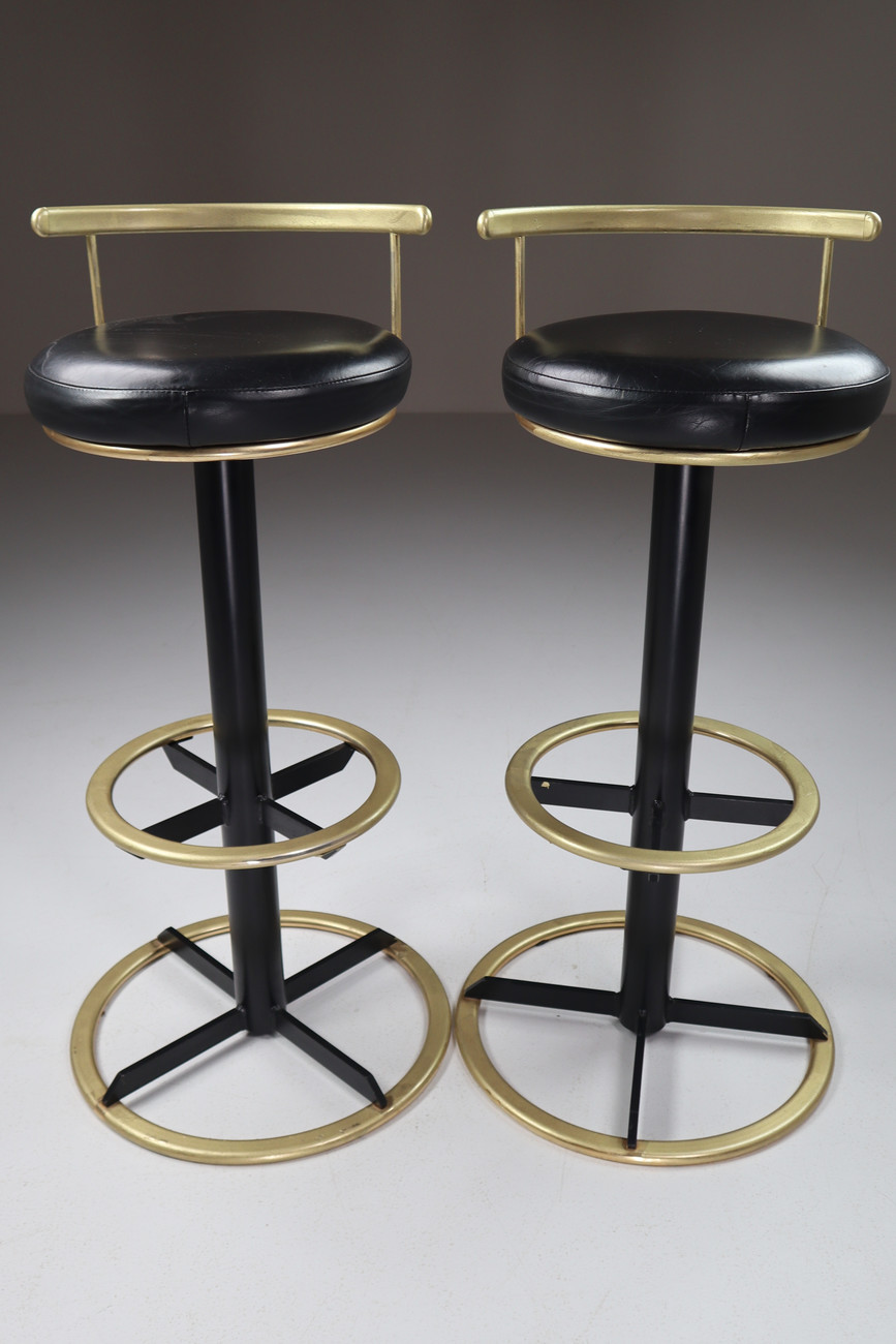 Italian House bar, 2 x stools and liquor display 1970s Late-20th century