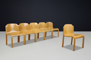 Italian Modern Set “Mito” Dining Chairs by Carlo Bartoli for Tisettanta, Italy 1970 Late-20th century