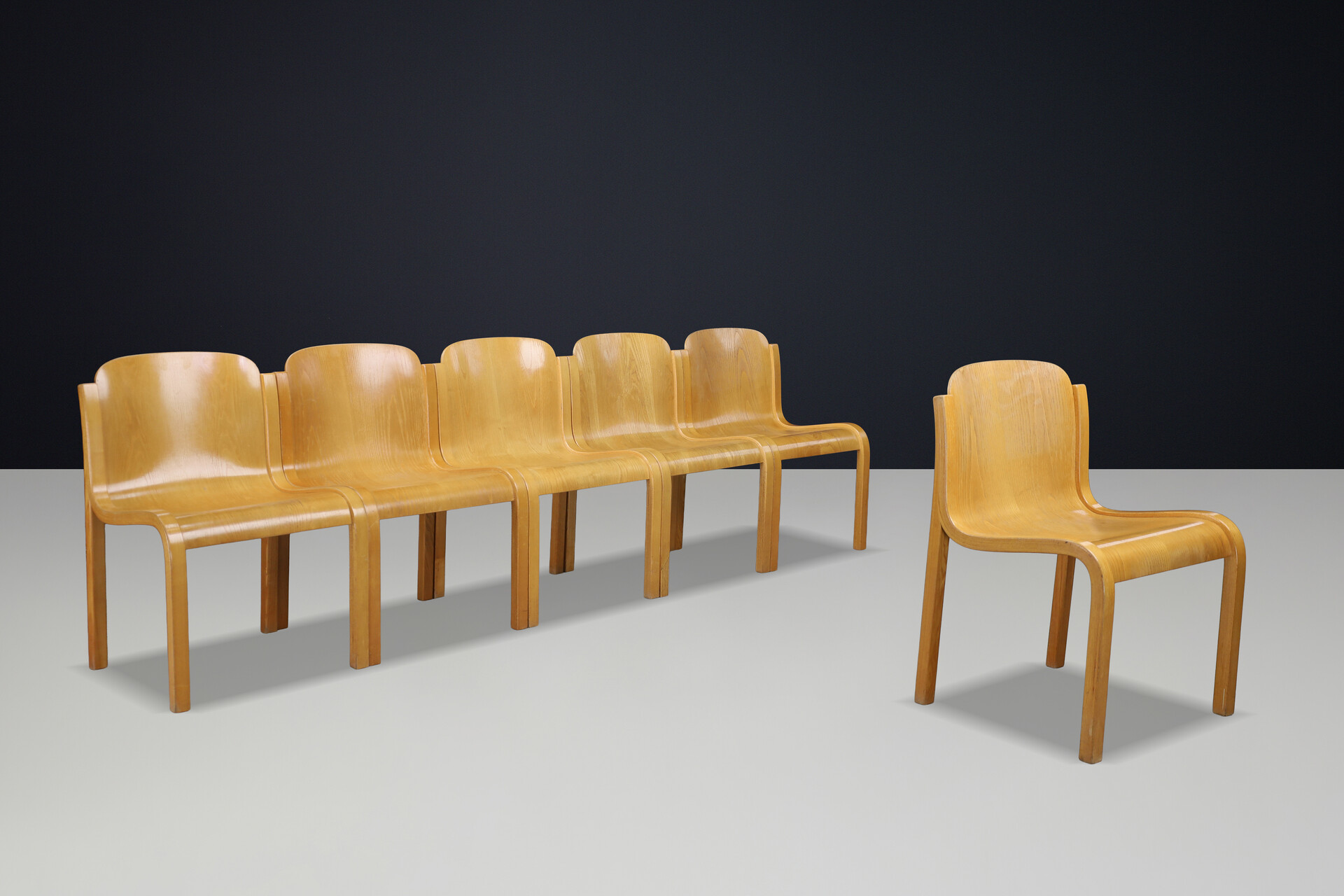 Italian Modern Set “Mito” Dining Chairs by Carlo Bartoli for Tisettanta, Italy 1970 Late-20th century
