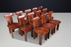 Italian Pine Dining Chairs, Attributed to Mario Marenco, 1970s Late-20th century