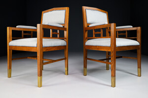 Jugenstil -ART NOUVEAU OAK HIGH BACK ARMCHAIRS , Germany 1915 Early-20th century