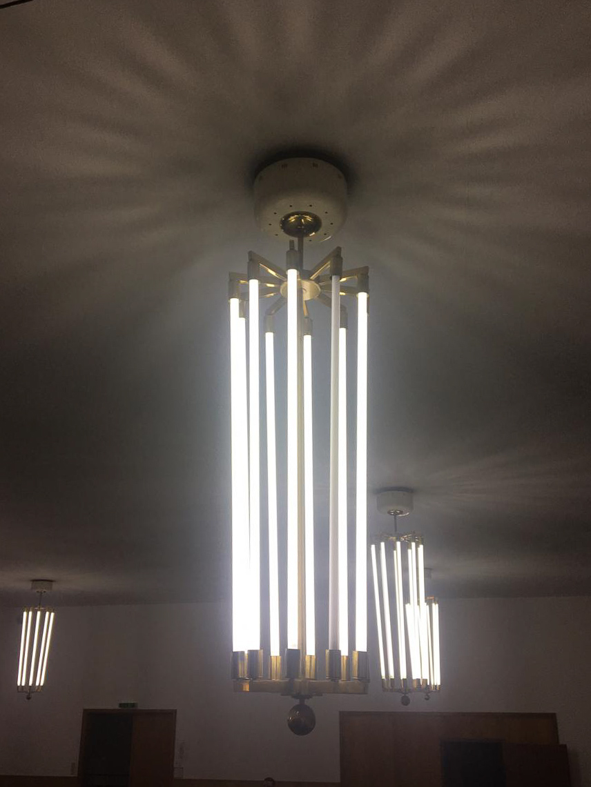 Large Brass Chandeliers by Kaiser & Co, made in Germany circa 1940s. Early-20th century