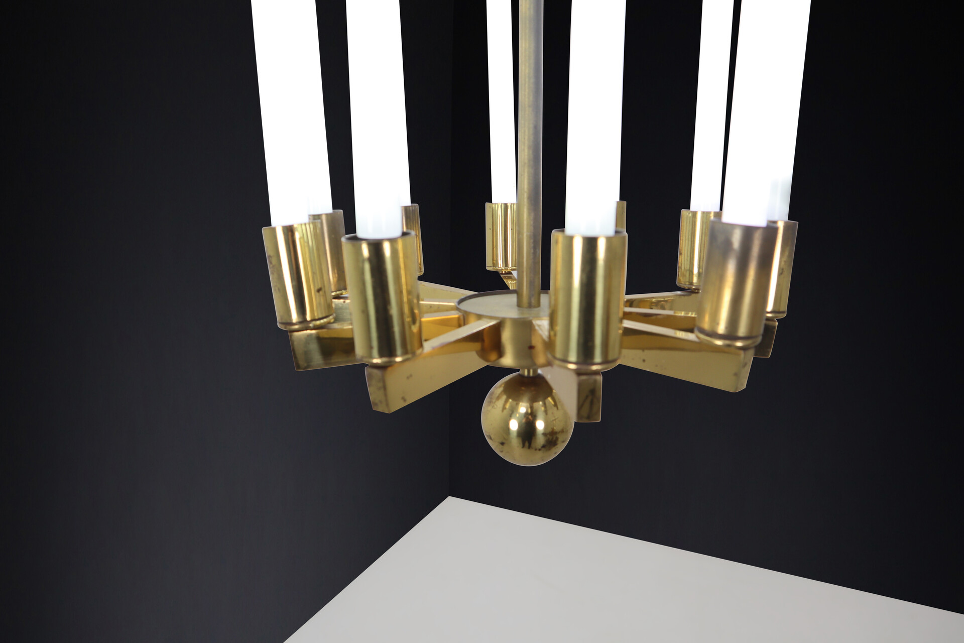 Large Brass Chandeliers by Kaiser & Co, made in Germany circa 1940s. Early-20th century