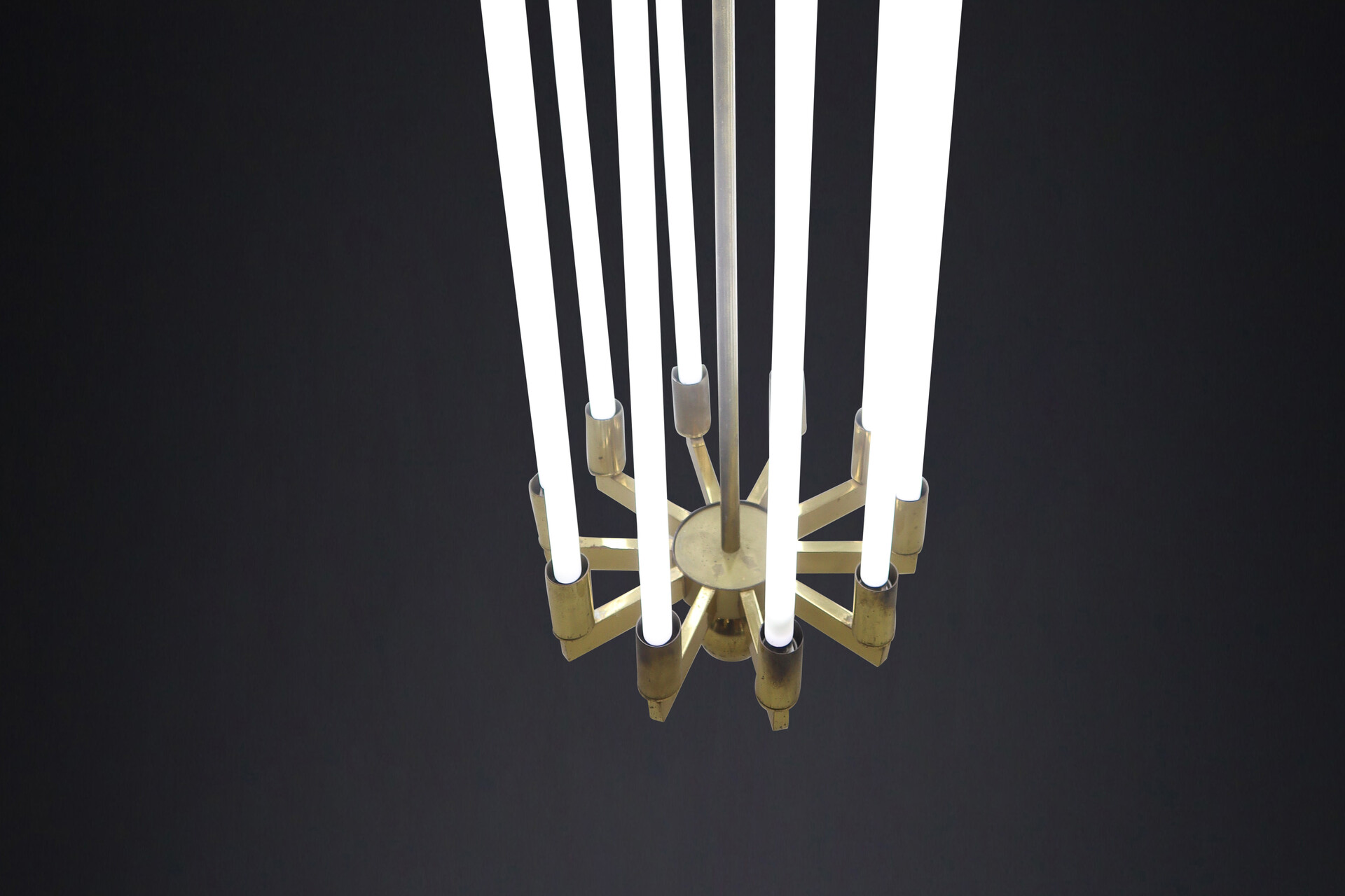 Large Brass Chandeliers by Kaiser & Co, made in Germany circa 1940s. Early-20th century