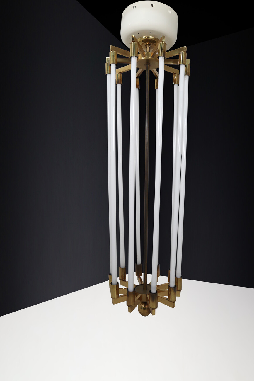 Large Brass Chandeliers by Kaiser & Co, made in Germany circa 1940s. Early-20th century