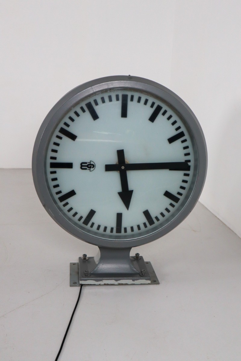 Large German Double Face Factory Clock 1930 Mid-20th century