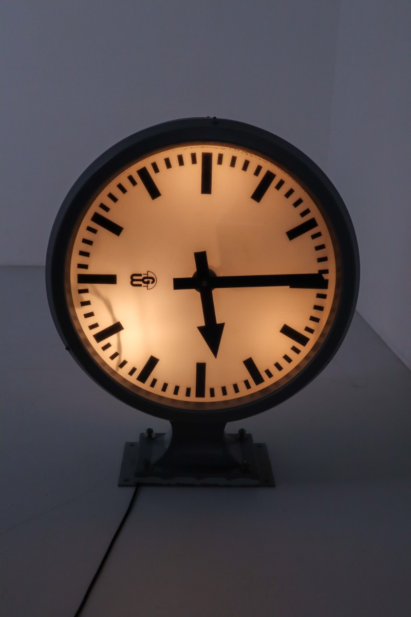 Large German Double Face Factory Clock 1930 Mid-20th century