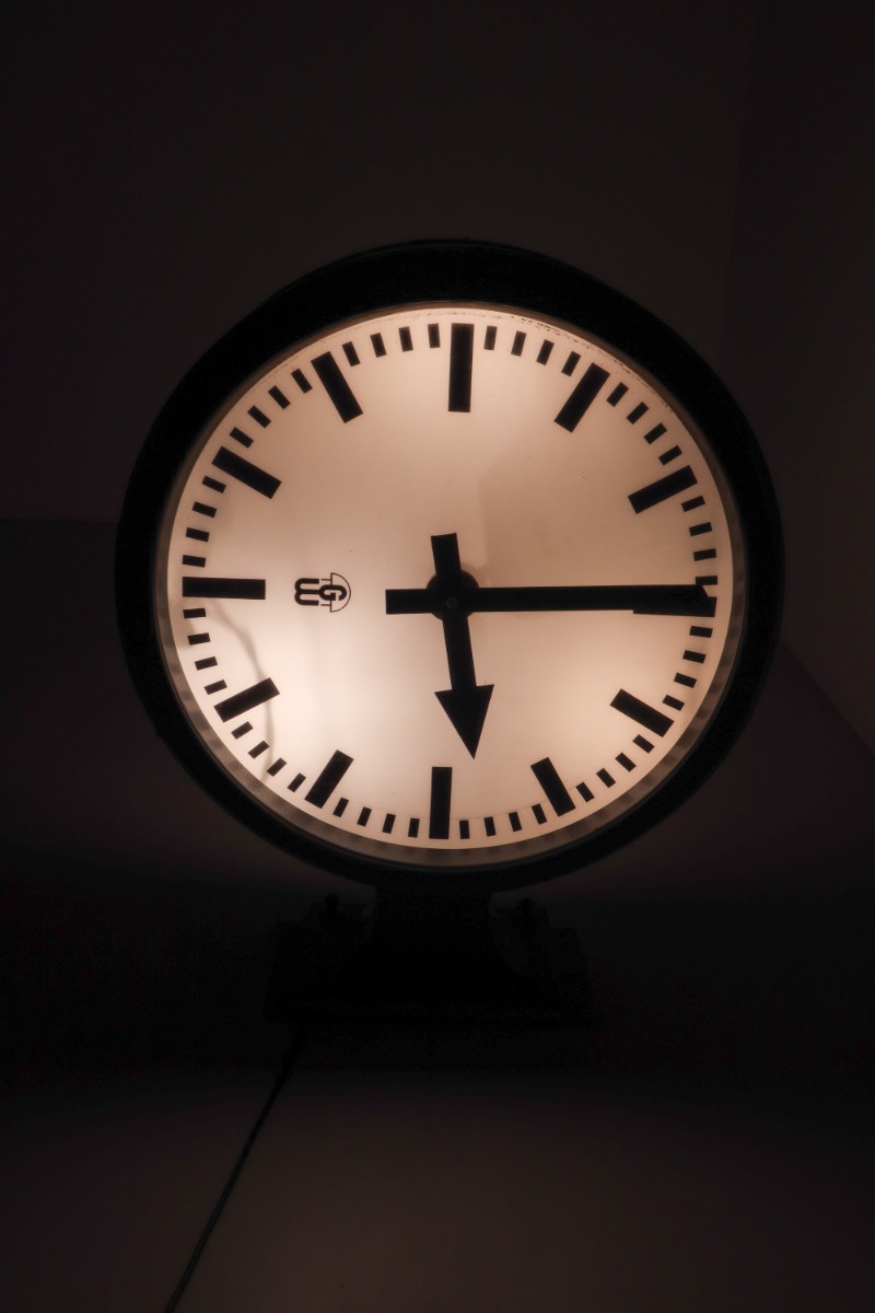 Large German Double Face Factory Clock 1930 Mid-20th century