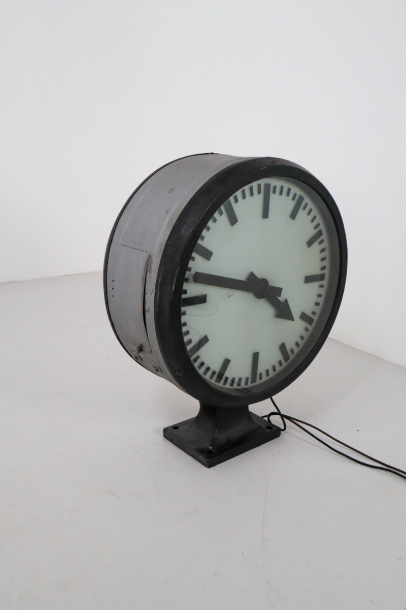 Large German Double Face Factory Clock 1930 Mid-20th century