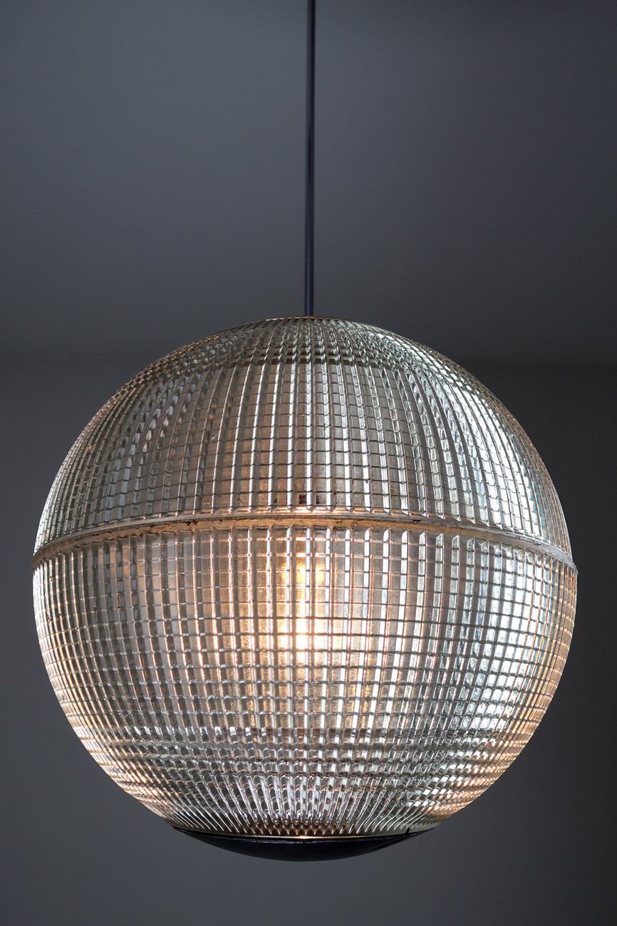 Large Mid-Century Modern Holophane Paris Street Pendant Light, France, 1960s Mid-20th century