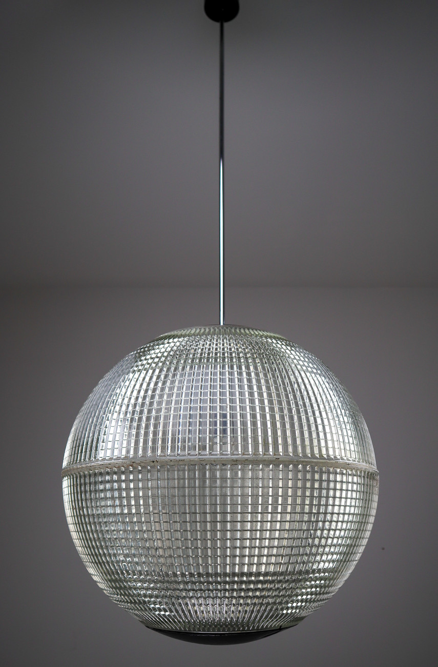 Large Mid-Century Modern Holophane Paris Street Pendant Light, France, 1960s Mid-20th century