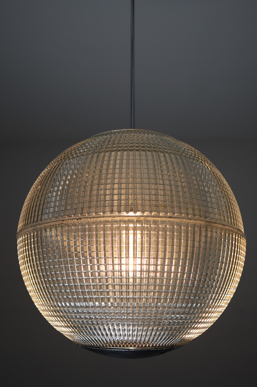 Large Mid-Century Modern Holophane Paris Street Pendant Light, France, 1960s Mid-20th century