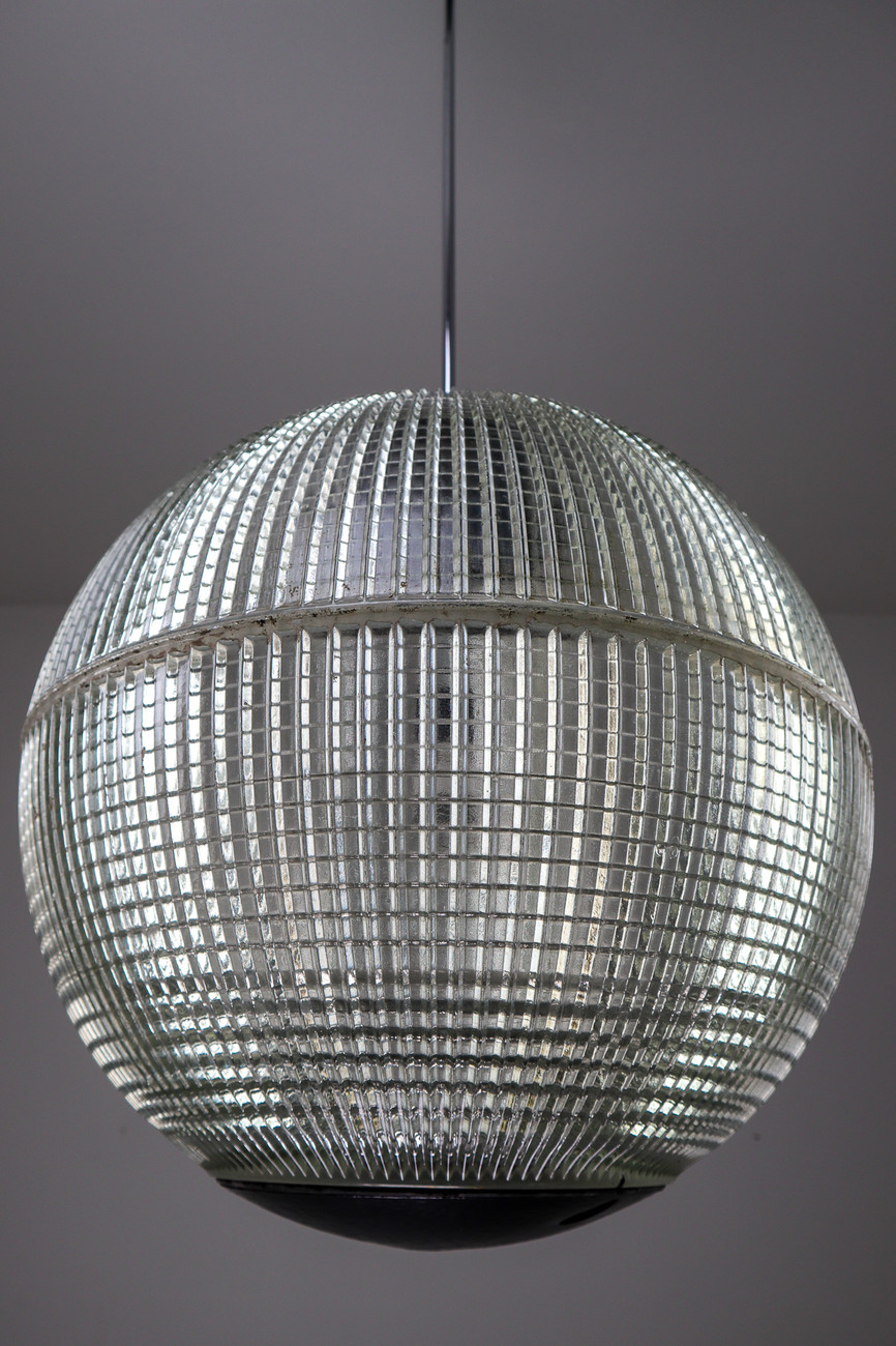 Large Mid-Century Modern Holophane Paris Street Pendant Light, France, 1960s Mid-20th century