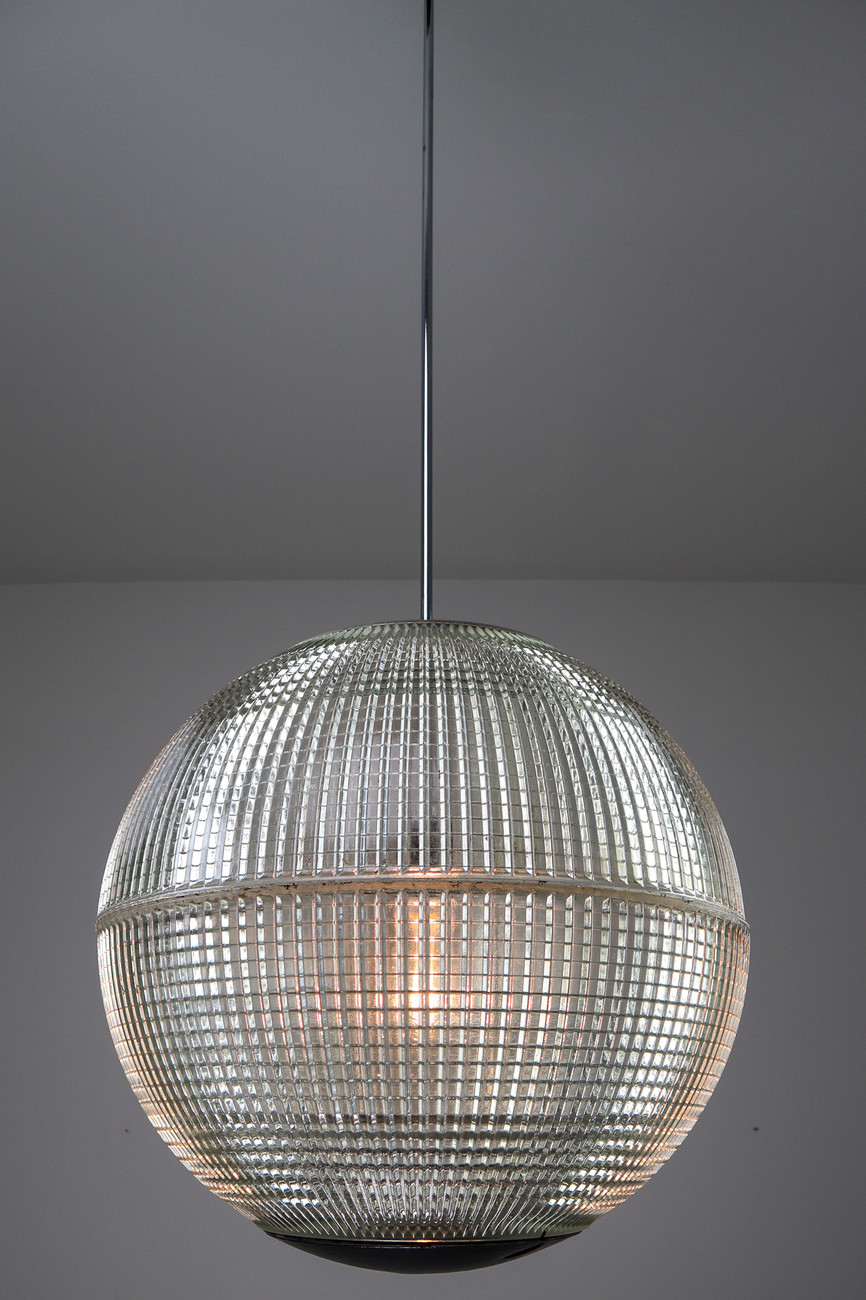 Large Mid-Century Modern Holophane Paris Street Pendant Light, France, 1960s Mid-20th century
