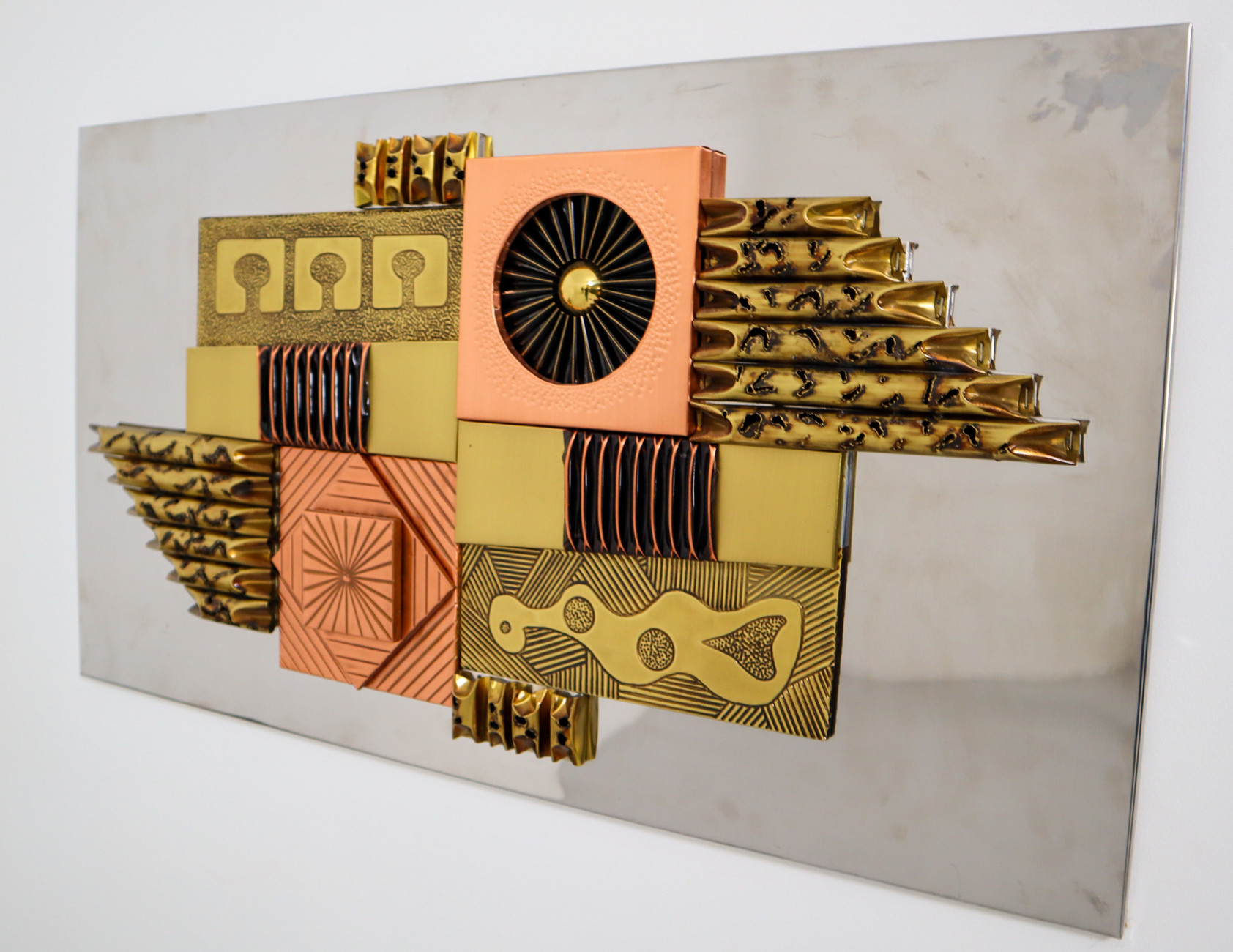 Large Paul Evans Style Brutalist Wall Sculpture Mid-20th century