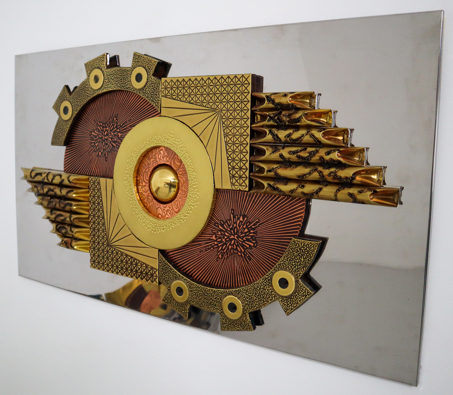 Large Paul Evans Style Brutalist Wall Sculpture Mid-20th century