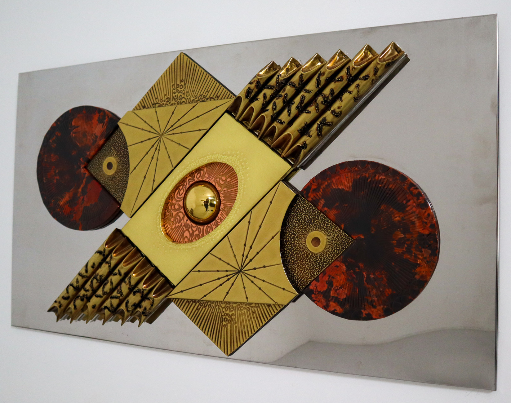 Large Paul Evans Style Brutalist Wall Sculpture Mid-20th century