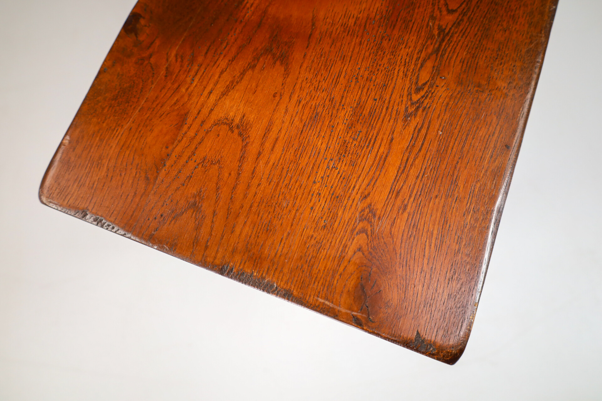 Large primitive solid oak bench, France 1950s Mid-20th century