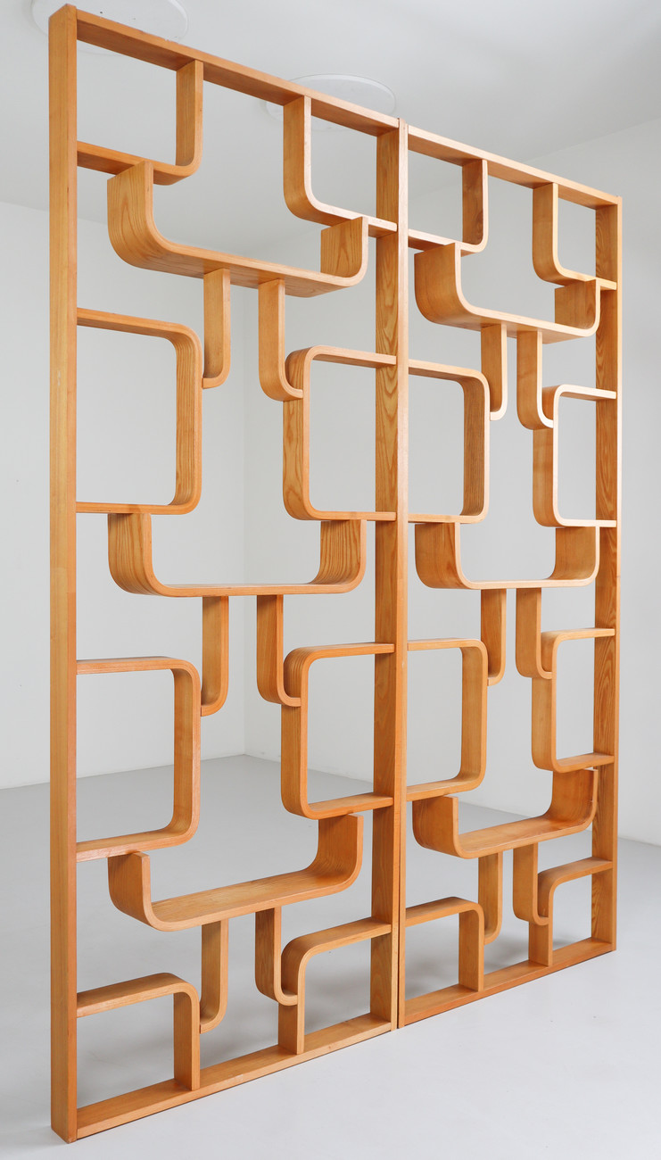 Large set Midcentury Room Dividers in Blond Bentwood, circa 1960s Mid-20th century