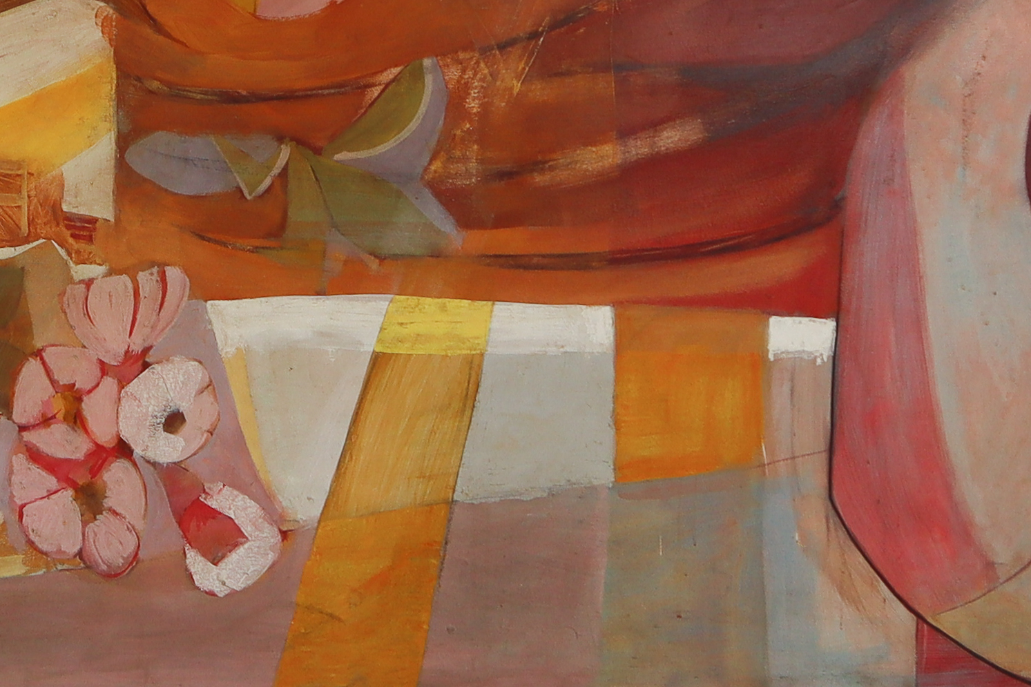 Large Social realism Mural Painting on board by walter womacka Mid-20th century