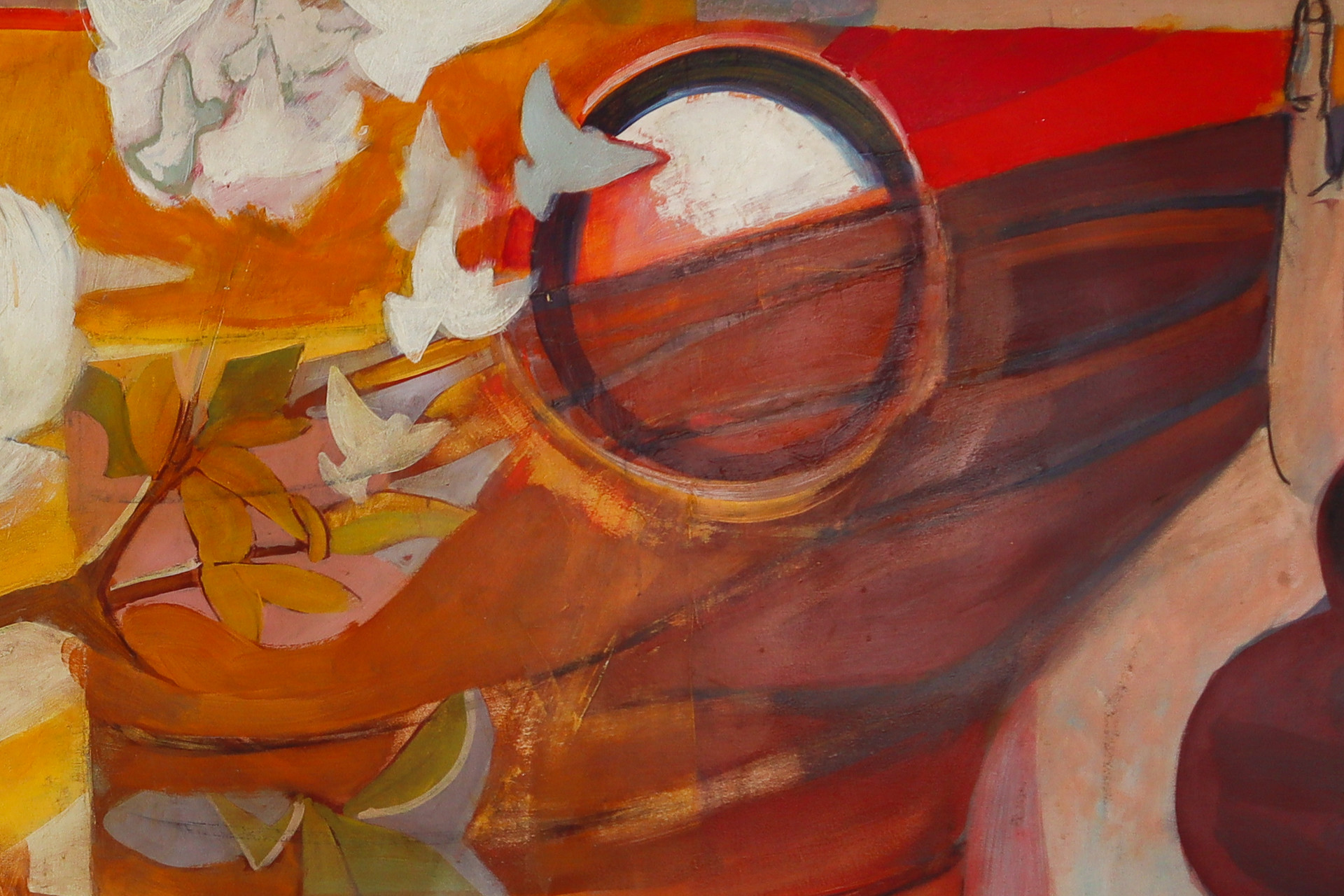 Large Social realism Mural Painting on board by walter womacka Mid-20th century