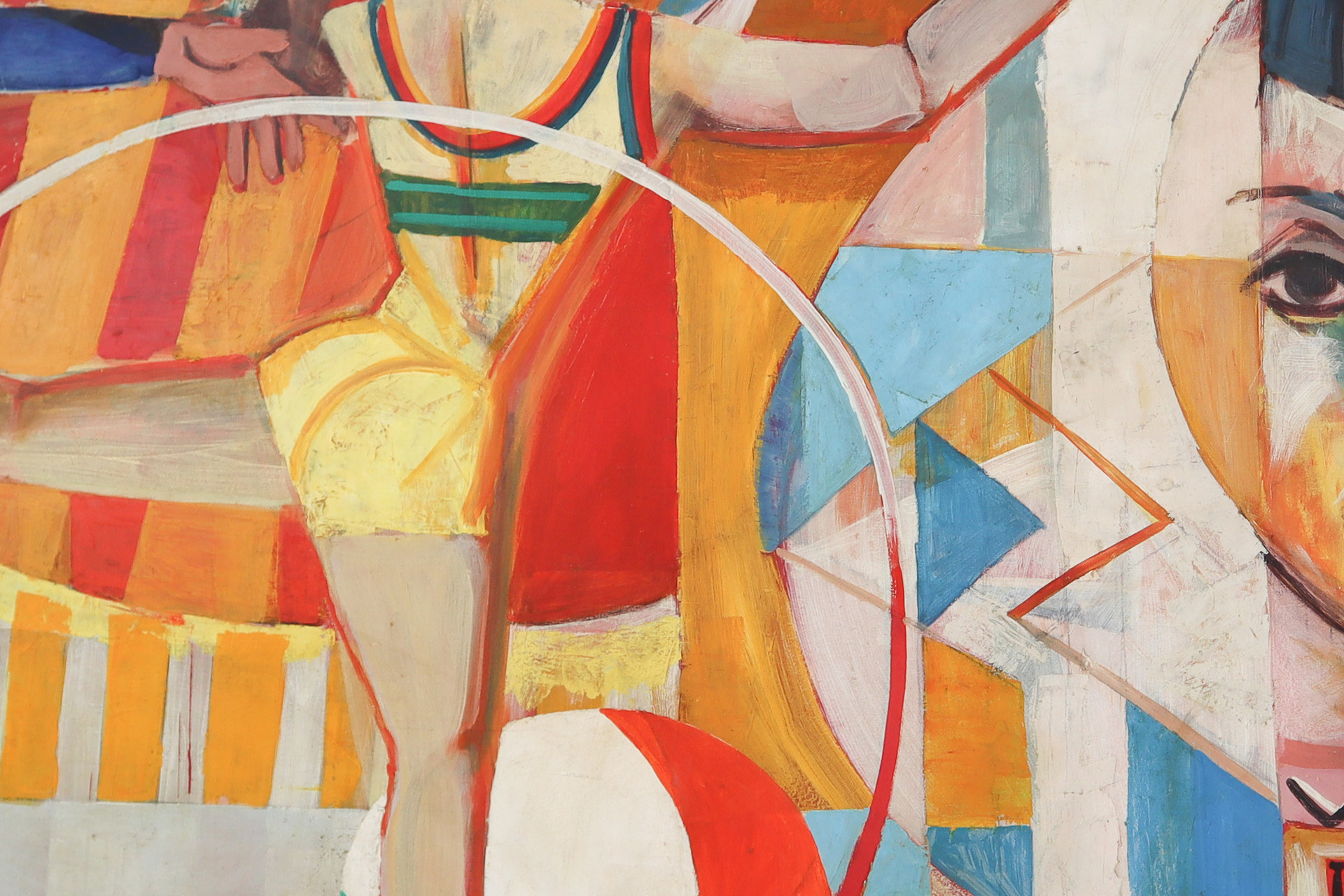 Large Social Realism Mural Painting On Board By Walter Womacka Mid-20th century