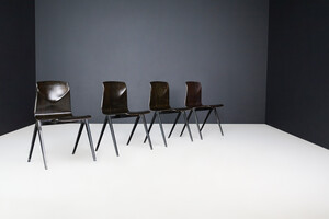 Large Stock Stackable Pagholz Galvanitas S22 Compas Dining room Chairs, 1960s Mid-20th century
