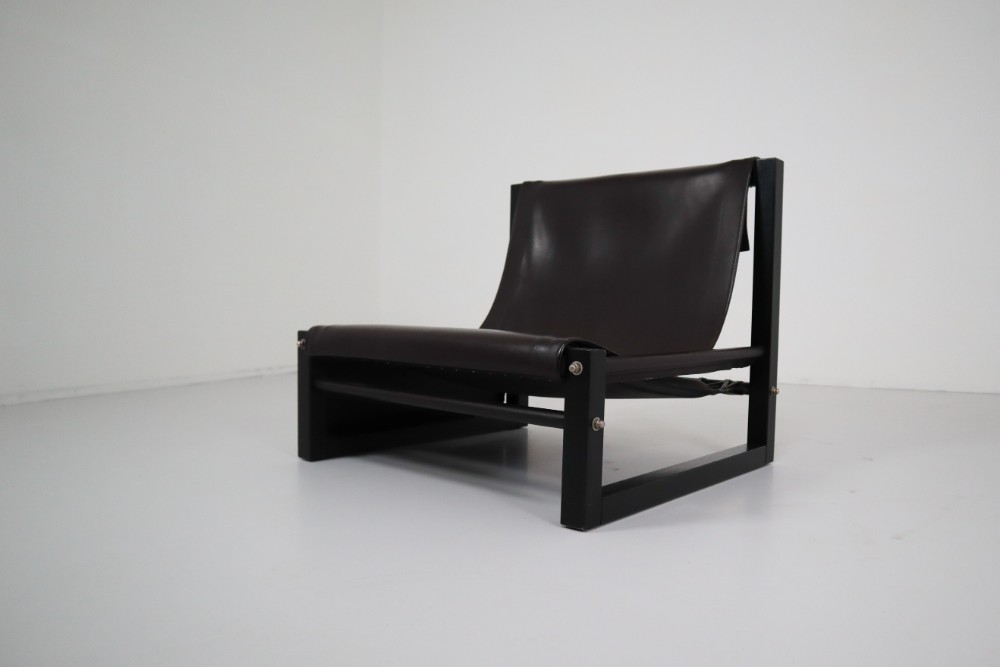  Leather Brutalist Sonja Wasseur lounge chair The Netherlands 1970’s Late-20th century