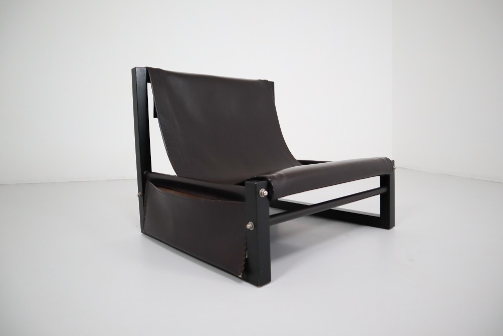  Leather Brutalist Sonja Wasseur lounge chair The Netherlands 1970’s Late-20th century