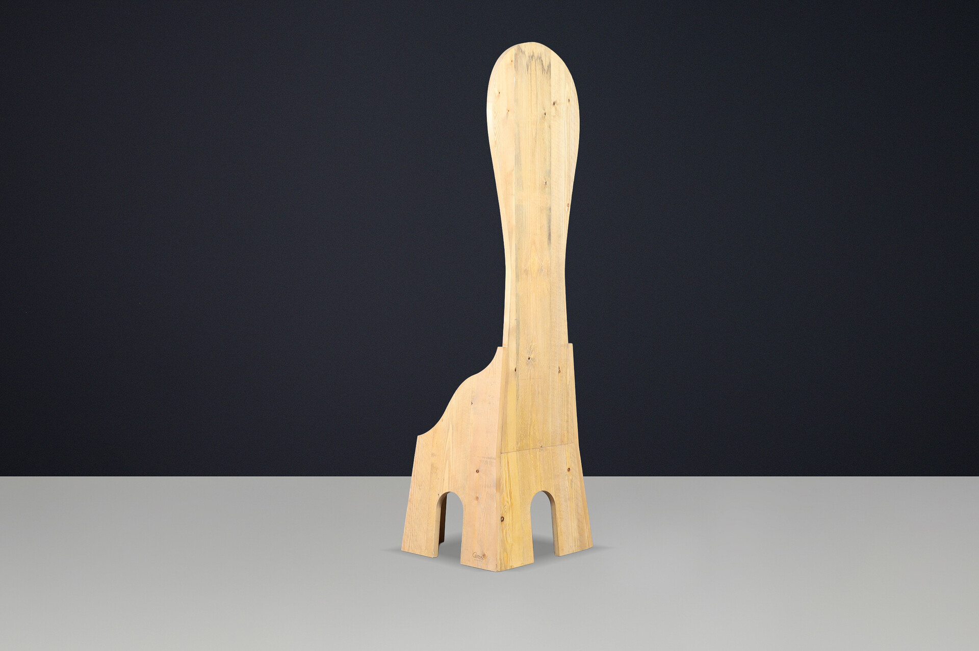 Mario Ceroli “Fratina” Chair for Poltronova, 1972, Italy, Pine, Stamped Late-20th century