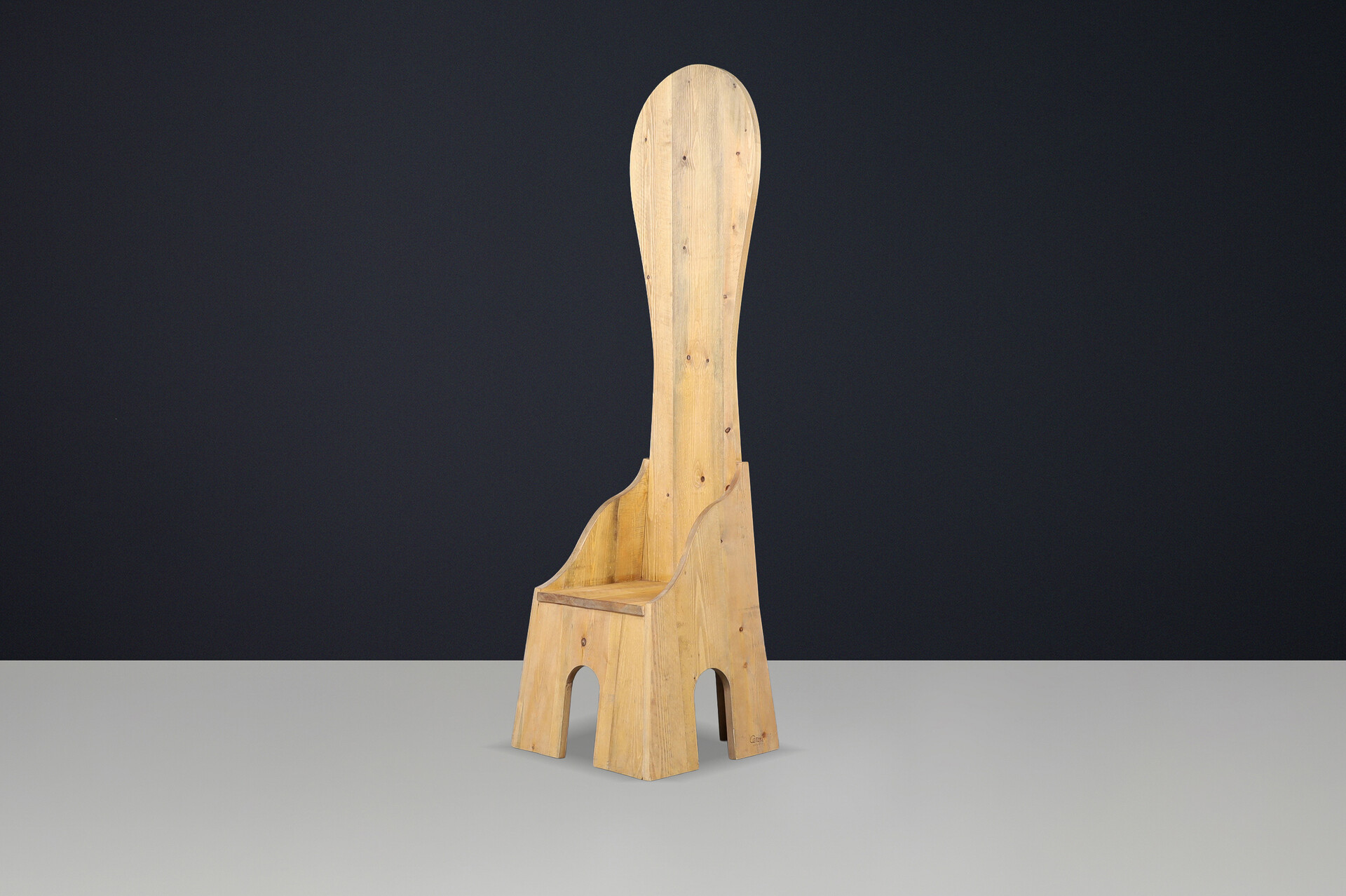 Mario Ceroli “Fratina” Chair for Poltronova, 1972, Italy, Pine, Stamped Late-20th century
