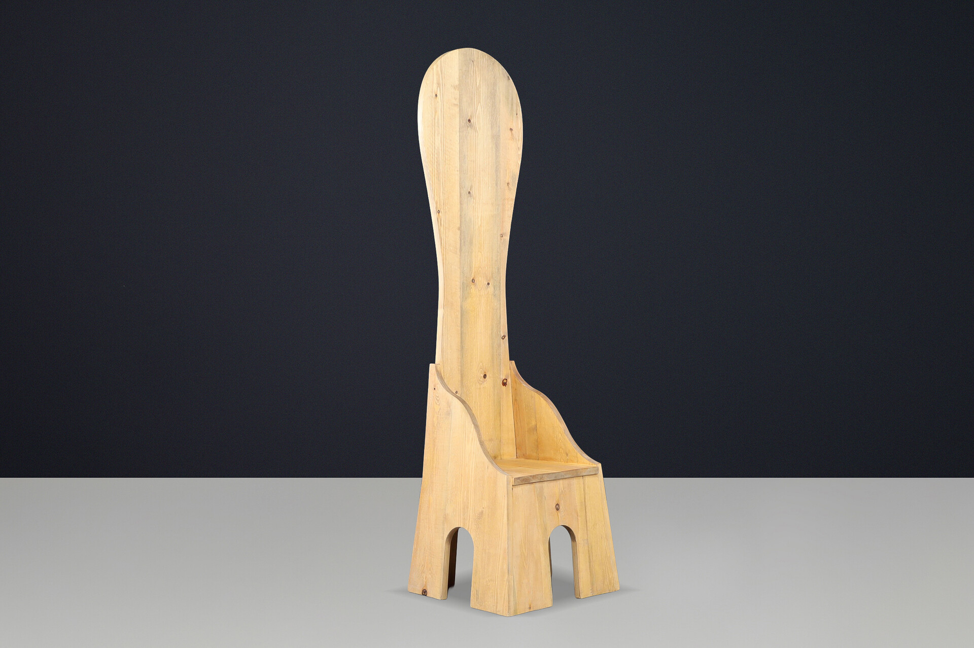 Mario Ceroli “Fratina” Chair for Poltronova, 1972, Italy, Pine, Stamped Late-20th century
