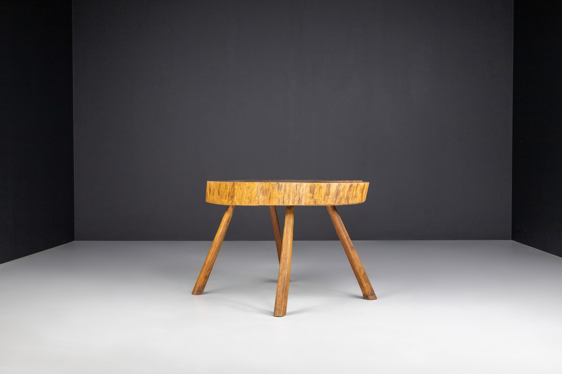 Mid-20Th century Solid Tree Trunk Low Table , France 1950s Mid-20th century