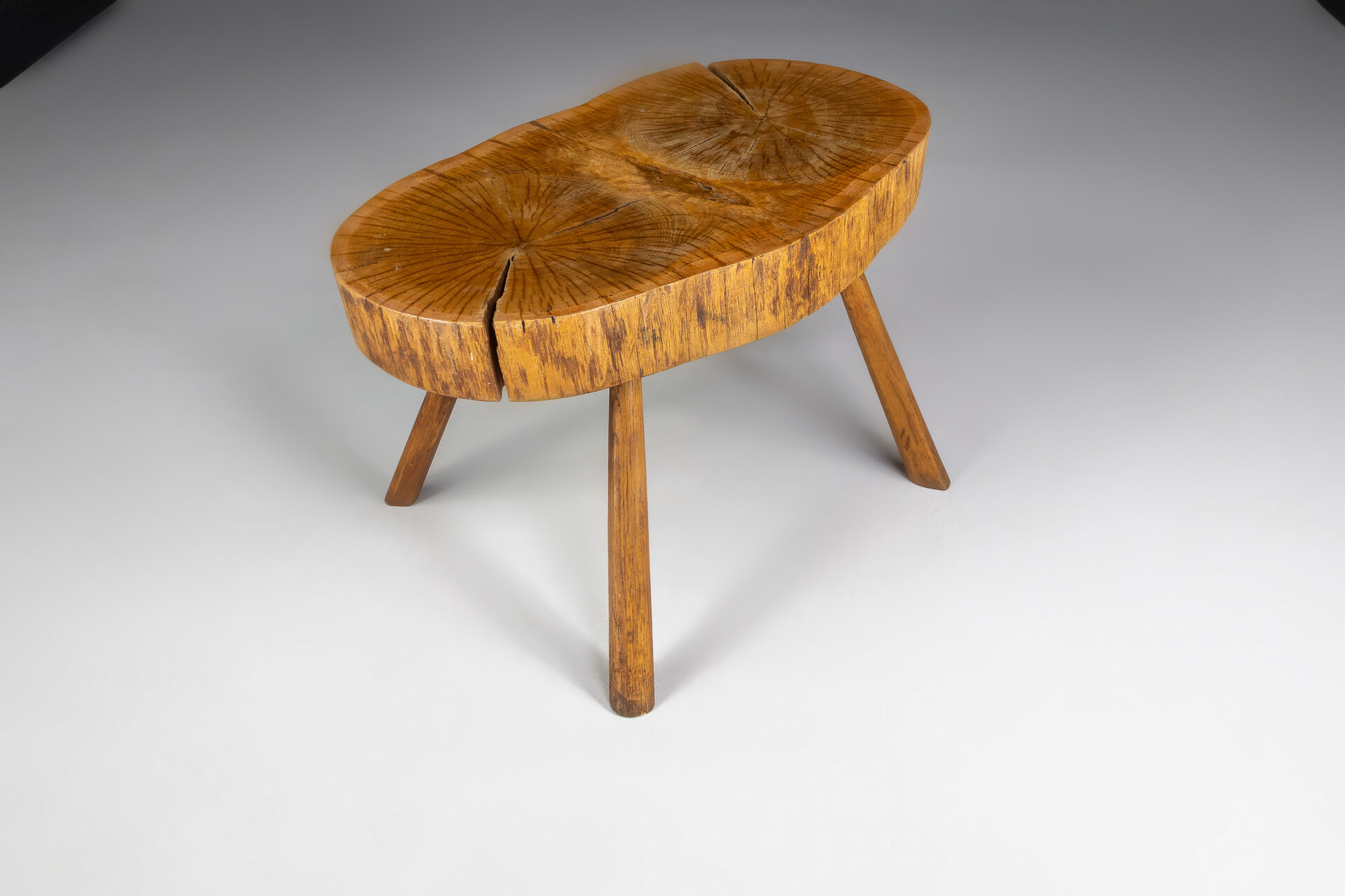Mid-20Th century Solid Tree Trunk Low Table , France 1950s Mid-20th century