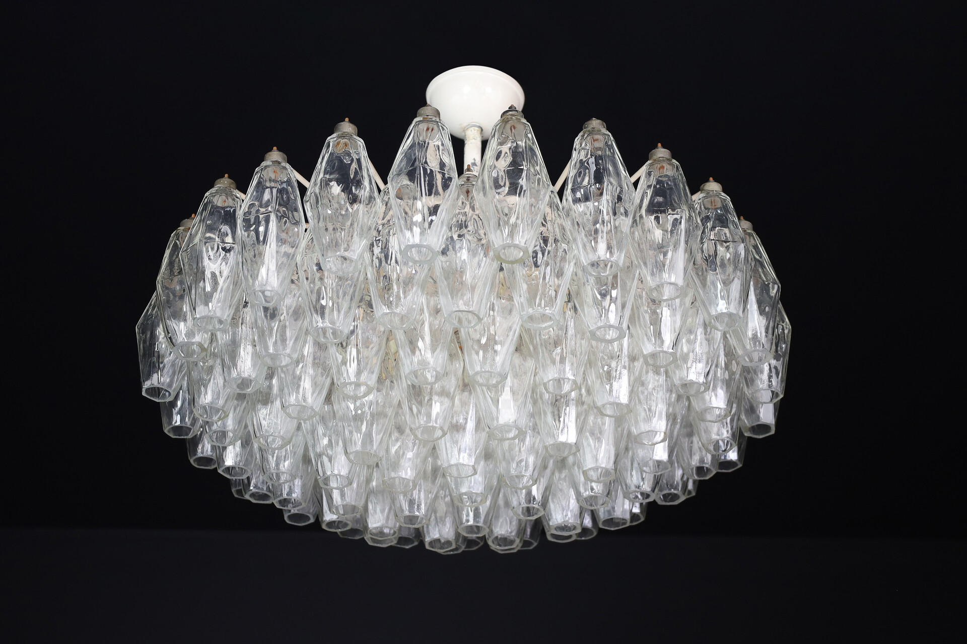 Mid-Century Carlo Scarpa Poliedri Chandeliers for Venini, Murano, Italy 1960s Mid-20th century