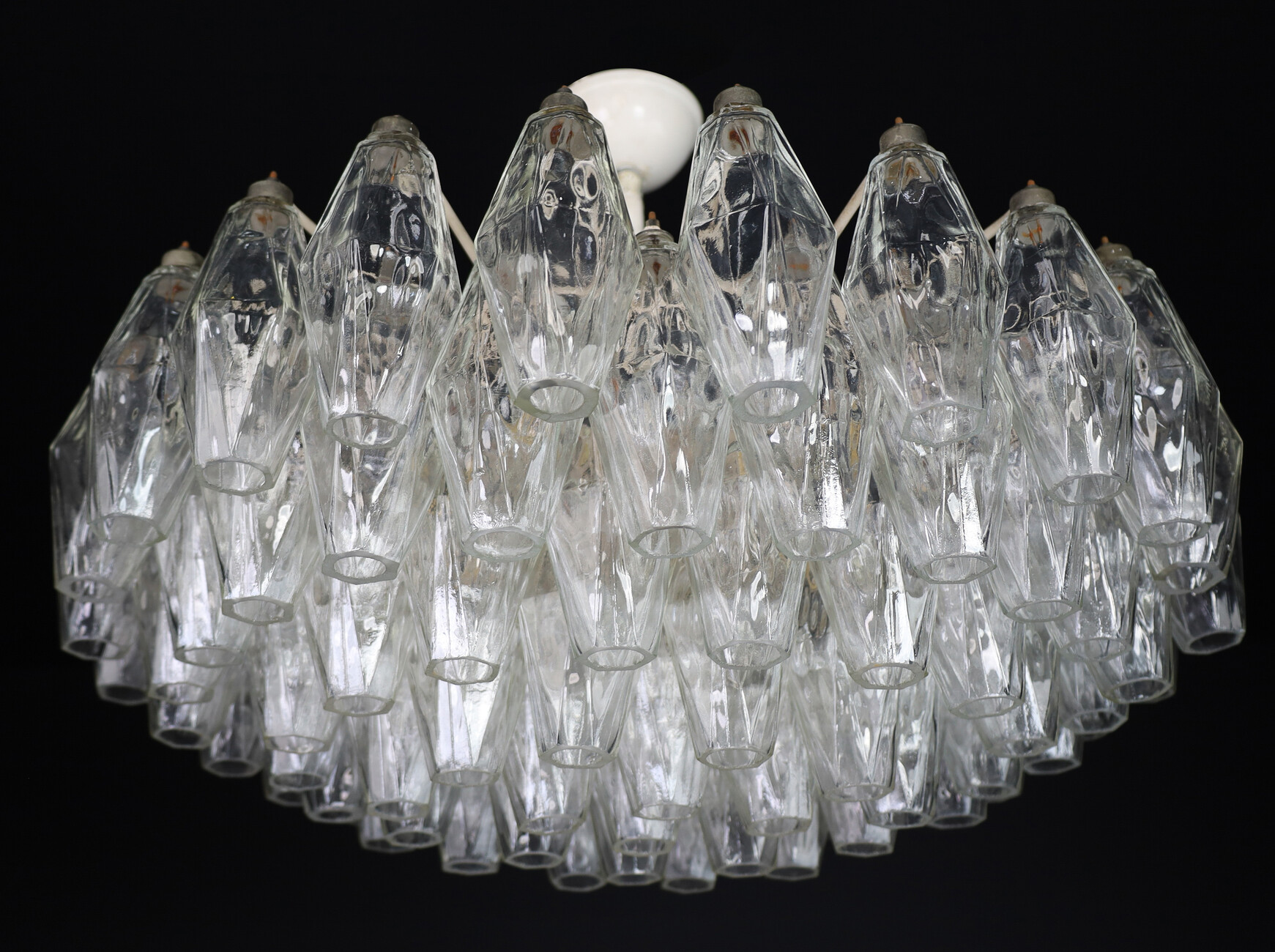 Mid-Century Carlo Scarpa Poliedri Chandeliers for Venini, Murano, Italy 1960s Mid-20th century
