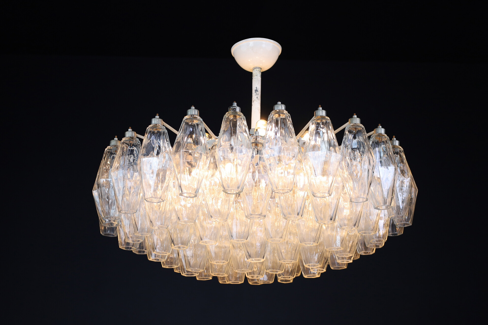 Mid-Century Carlo Scarpa Poliedri Chandeliers for Venini, Murano, Italy 1960s Mid-20th century